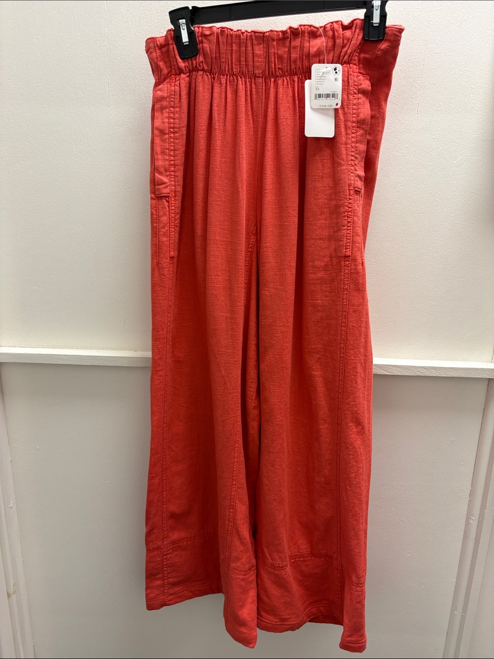 Free People Coral Wide-Leg Paperbag Waist Pants